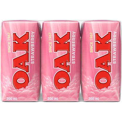 Oak Strawberry Milk 200ml X 6 Pack