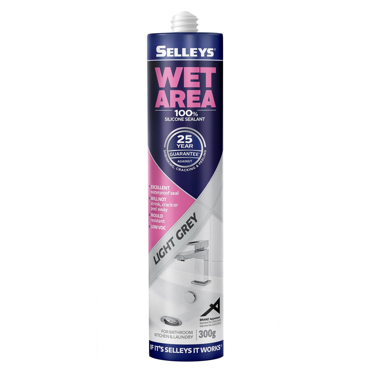 Selleys Waterproof Silicone Sealant - 300g - Light Grey
