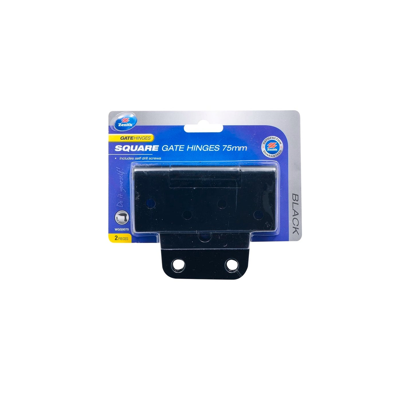 Zenith Square Gate Hinge - 75mm - Black