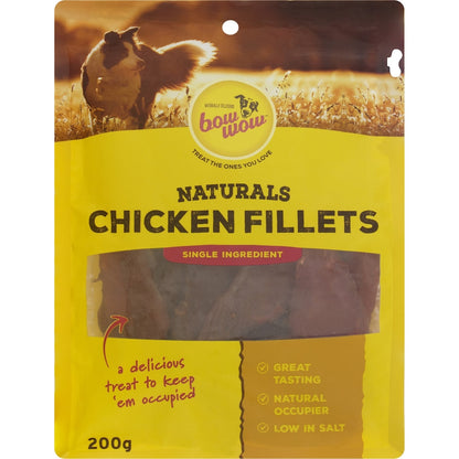 Bow Wow Naturals Chicken Fillets Dog Treats 200g