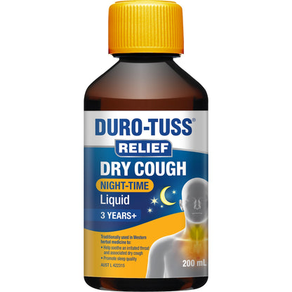 Duro-tuss Relief Dry Cough Night Time Liquid 3 Years + 200ml