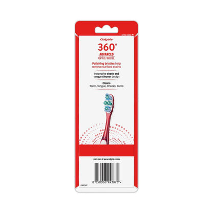 Colgate 360 Optic White Toothbrush Medium - 3 pack