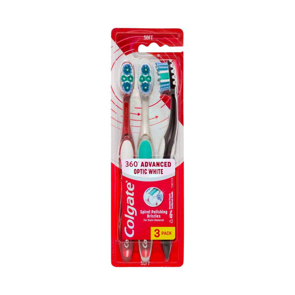 Colgate 360 Optic White Toothbrush Soft - 3 pack