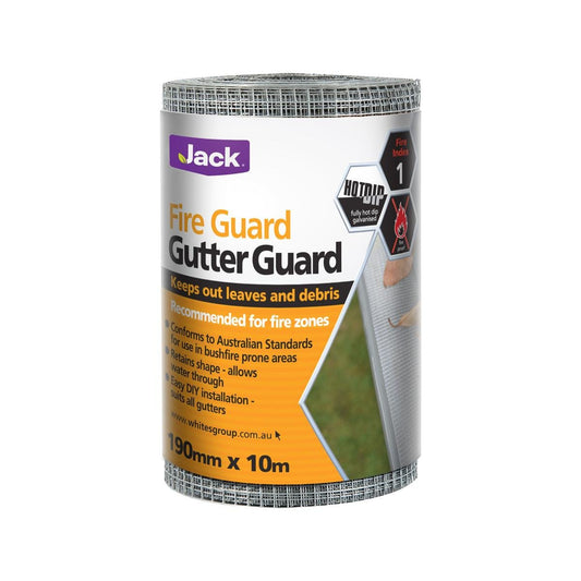 Jack 190mm x 10m Fire Guard Gutter Mesh - Galvanised, Bushfire Rated