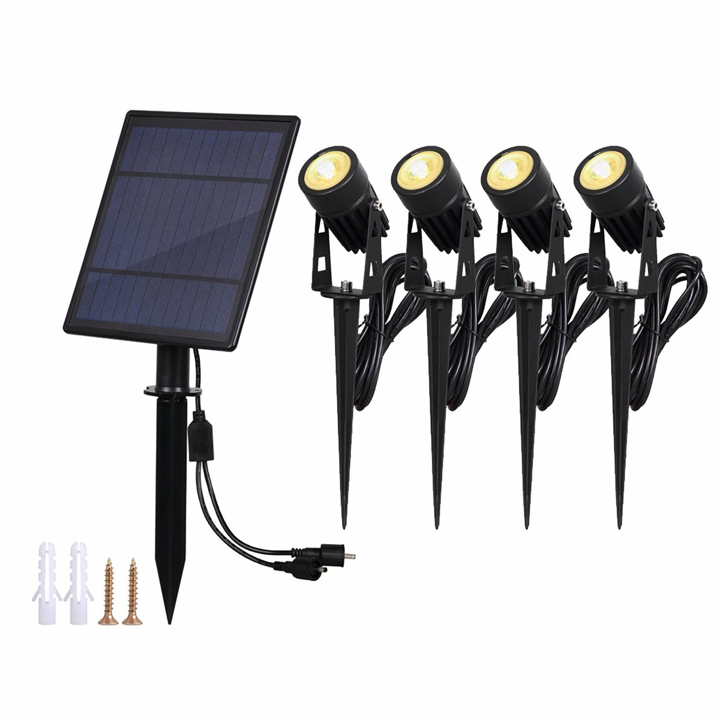 Gardenglo Solar Powered LED Spotlights - 4 Pack - 400lm - 430mm