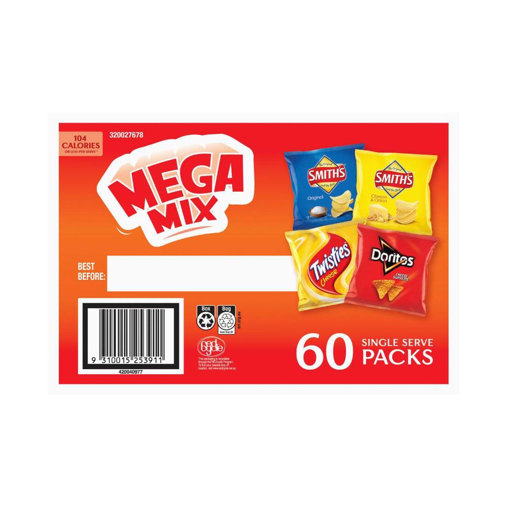 Smith's Snack Variety Mega Mix 60 Pack - 1140g