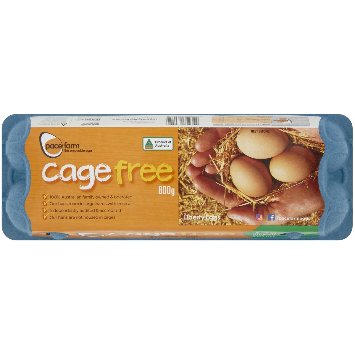 Liberty Eggs 12 Jumbo Cage Free Eggs 800g