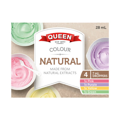 Queen All Natural Food Colours Rainbow 4 Pack - 28 mL