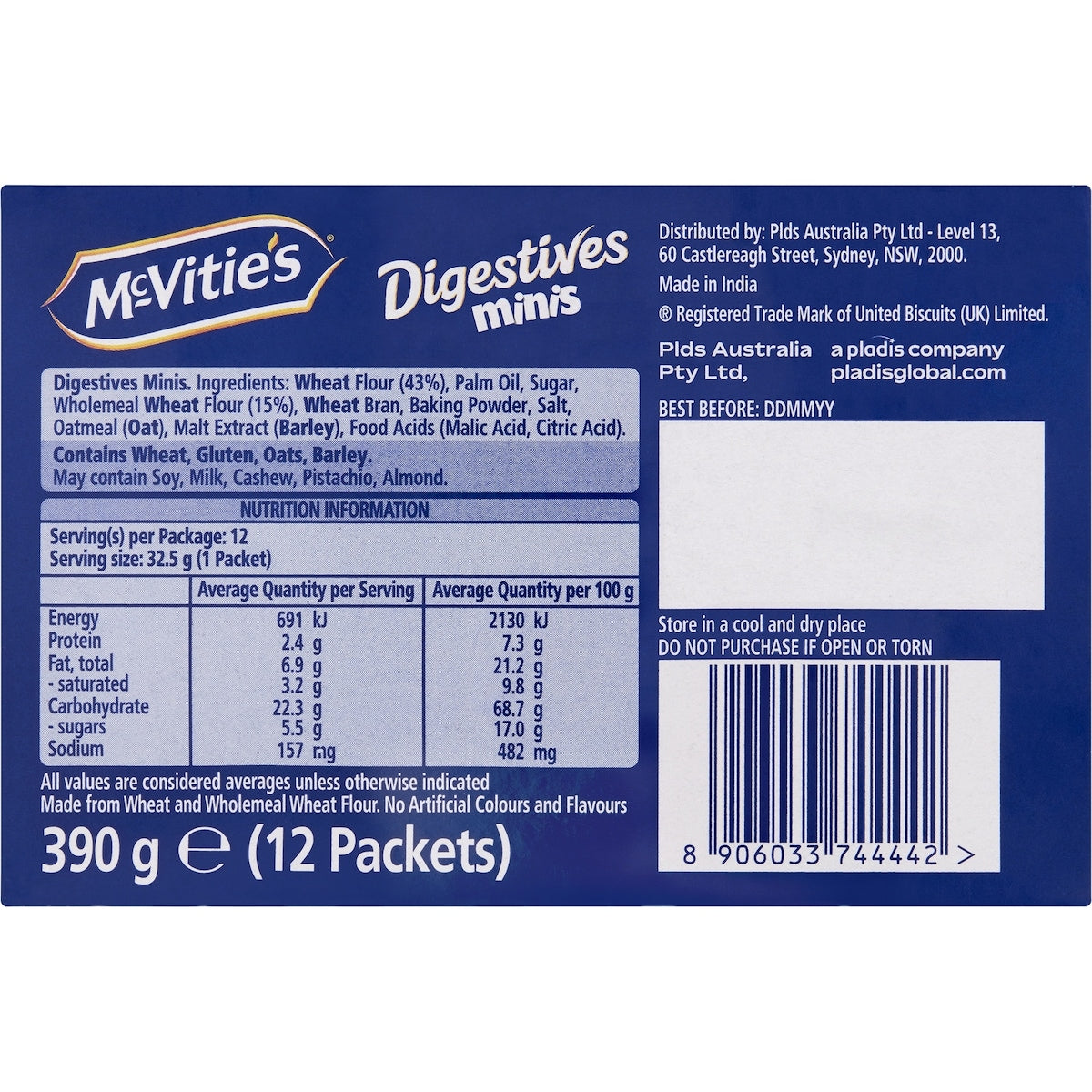 Mcvities Digestives Minis Biscuits 12 Pack