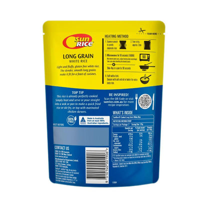 Sunrice Microwave Long Grain Rice Pouch - 250g
