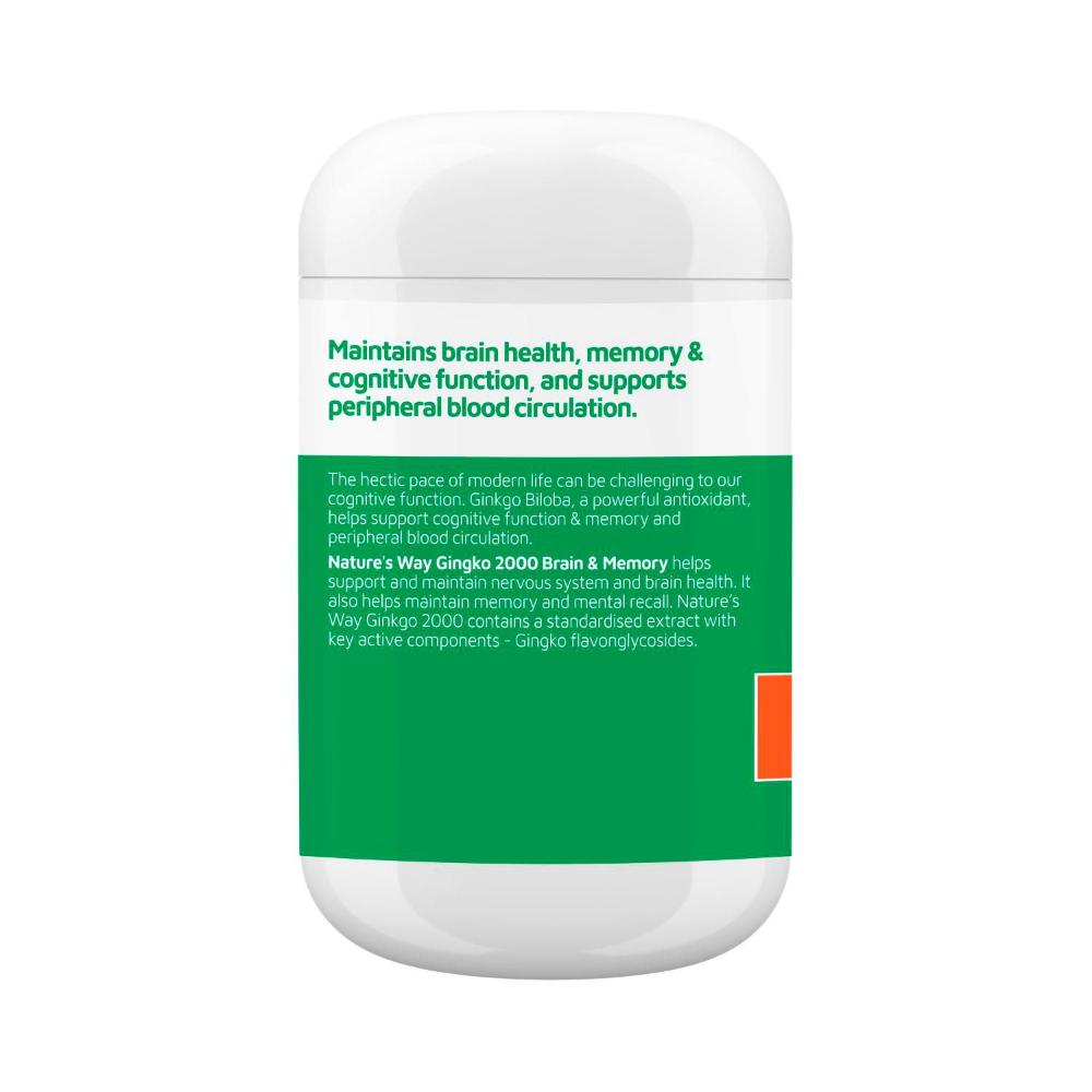 Nature's Way Brain & Memeory Gingko 2000mg - 120 pack