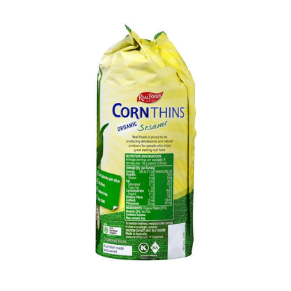 Real Foods Corn Thins Sesame - 150g