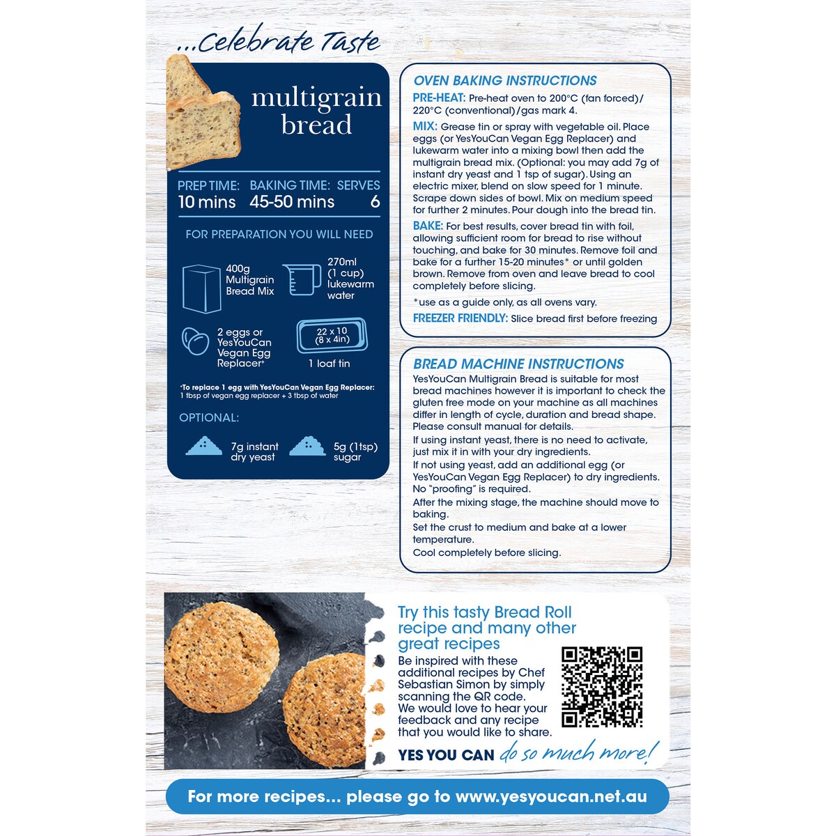 Yes You Can Gluten Free Multigrain Bread Mix 400g