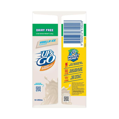 Sanitarium Up&go Liquid Breakfast Fridge Pack Dairy Free Vanilla 12x250ml - 3L