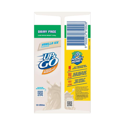 Sanitarium Up&go Liquid Breakfast Fridge Pack Dairy Free Vanilla 12x250ml - 3L