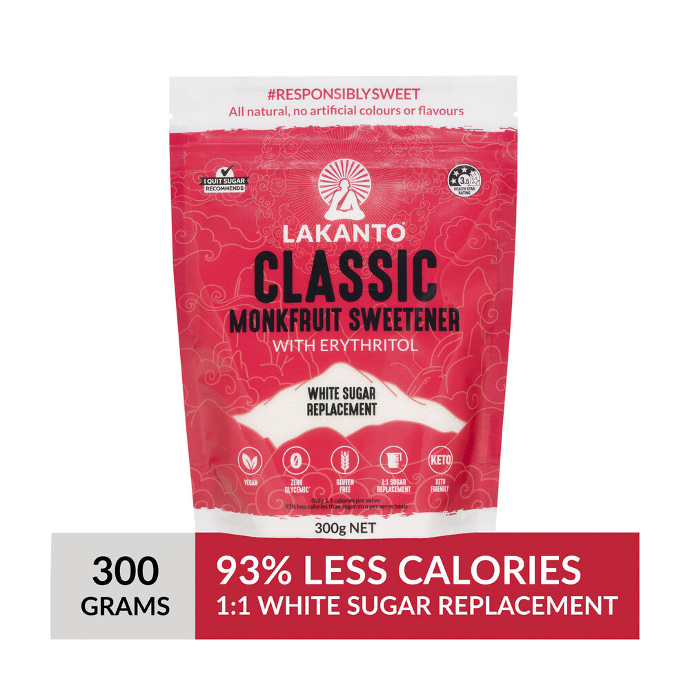 Lakanto Classic Monkfruit Sweetener White Sugar Replacement - 300g