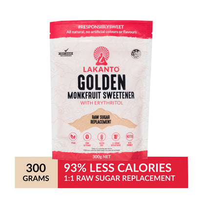 Lakanto Golden Monkfruit Sweetener Raw Sugar Replacement - 300g