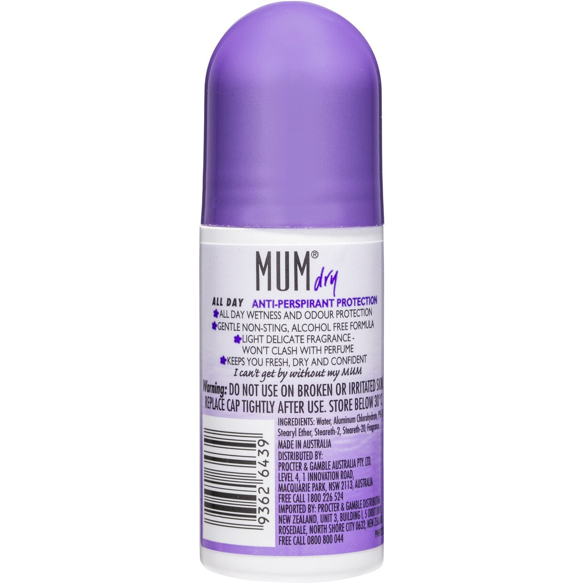 Mum Dry Anti Perspirant Deodorant Dry Active All Day 50ml
