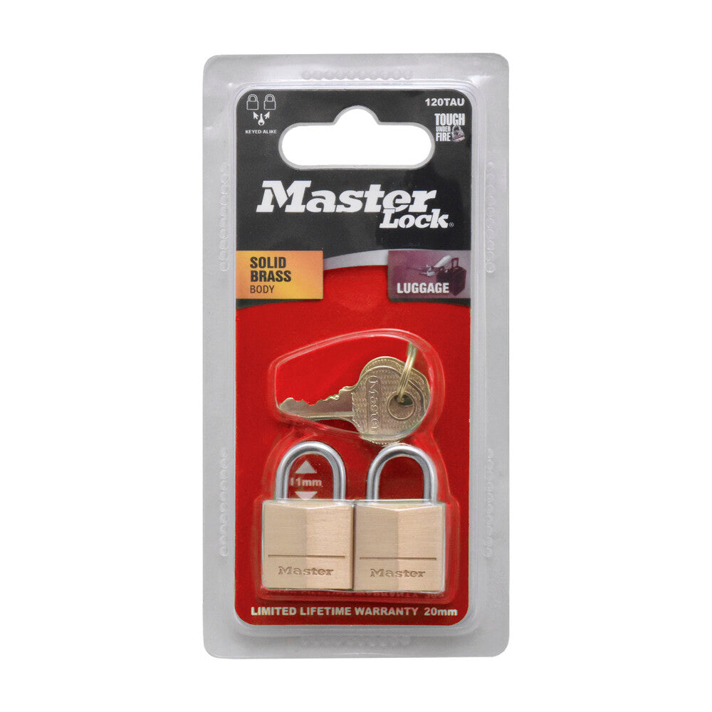 Master Lock Diamond Brass Padlock 20mm - 2 pack