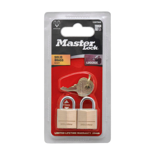 Master Lock Diamond Brass Padlock 20mm - 2 pack