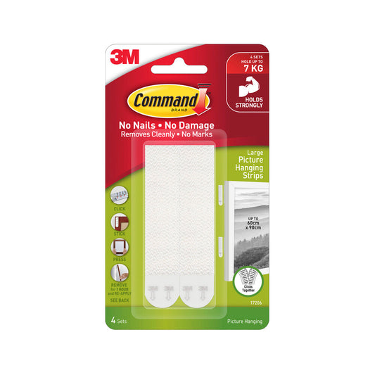 Command Large Picture Hanging Strips White - 4 pack