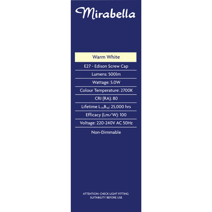 Mirabella Led Candle Es 5w 500lm Warm White Each