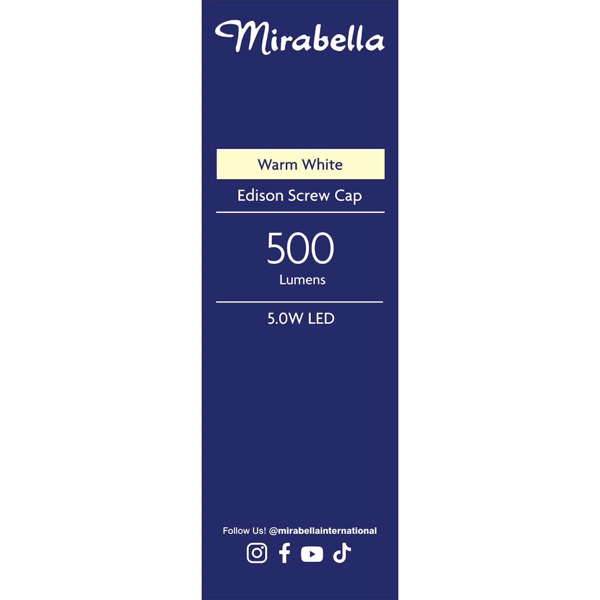 Mirabella Led Candle Es 5w 500lm Warm White Each