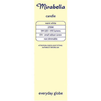 Mirabella Led Candle Ses 5w 470lm Warm White 1 Pack