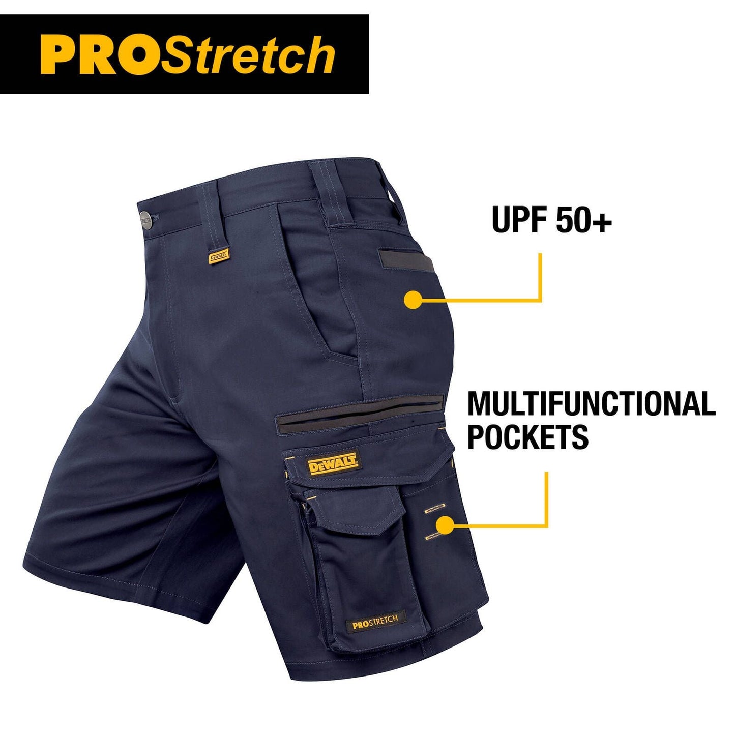 Dewalt Navy Bennington Prostretch Shorts - Size 38