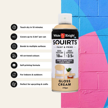 White Knight Squirts Cream Gloss Spray Paint - 310g