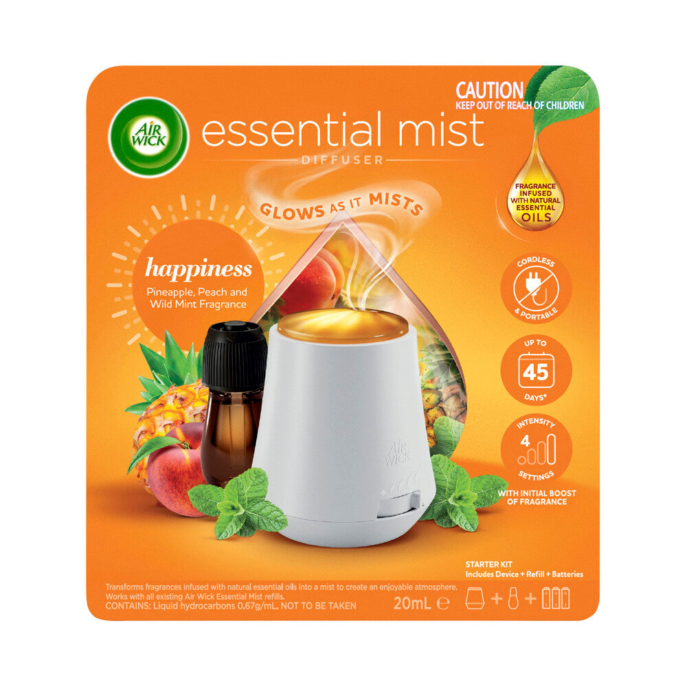 Air Wick Essential Mist Happiness Pineapple-peach & Wild Mint Diffuser - 20mL