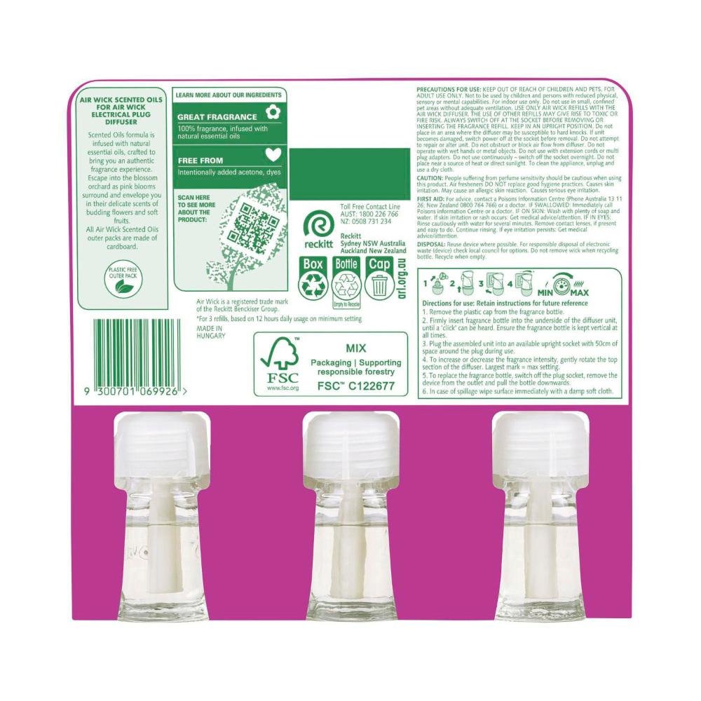 Air Wick Pure Cherry Blossom Refill 3x19ml - 57mL