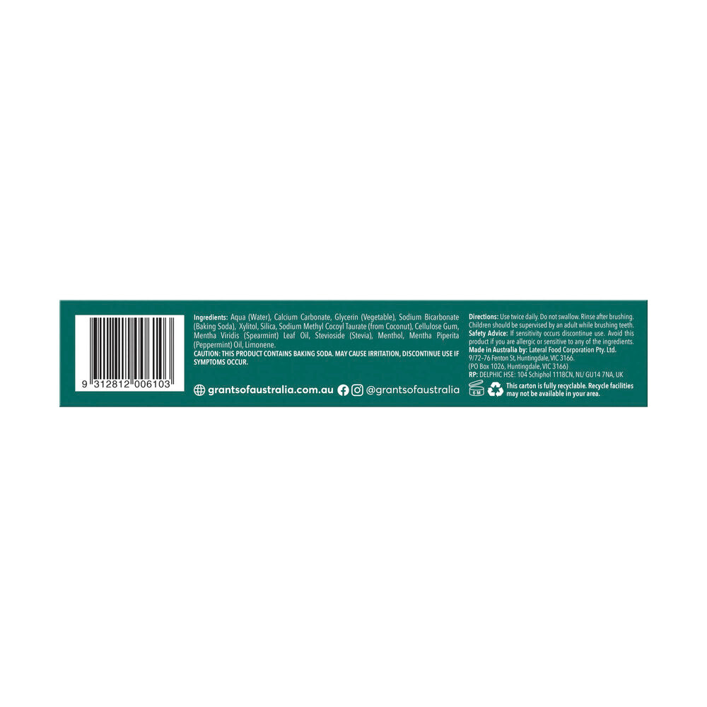 Grants Of Australia Whitening Spearmint Toothpaste - 110g