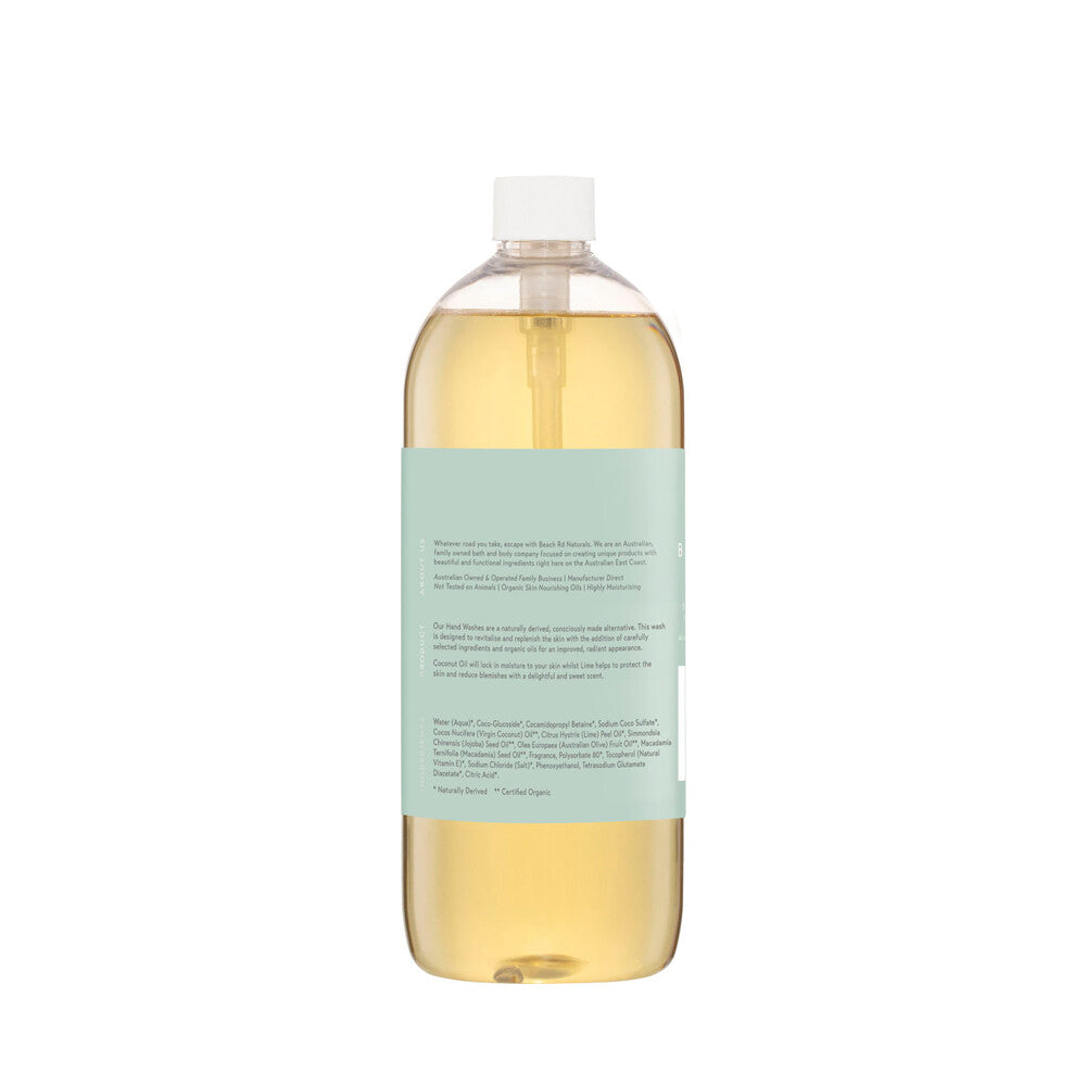 Beach Road Naturals Organic Coconut Oil & Lime Hand Wash Refill - 1L