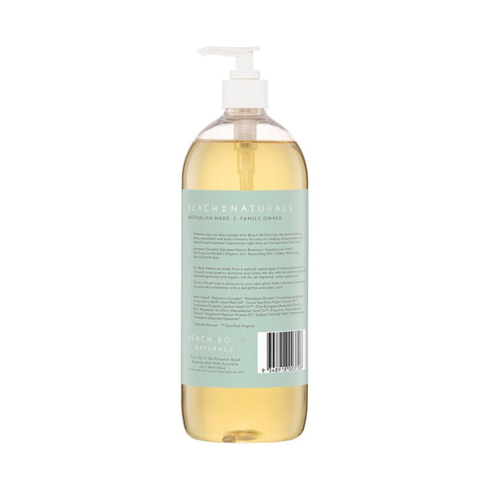 Beach Road Naturals Organic Coconut Oil & Lime Natural Body Wash - 1L