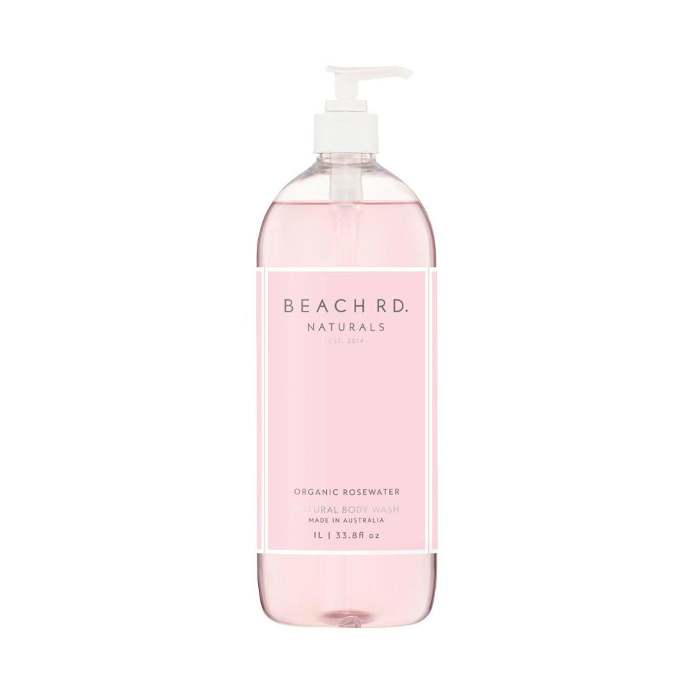 Beach Road Naturals Organic Rosewater Natural Body Wash - 1L