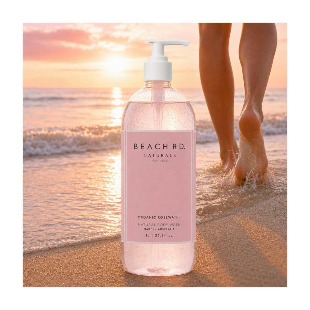 Beach Road Naturals Organic Rosewater Natural Body Wash - 1L