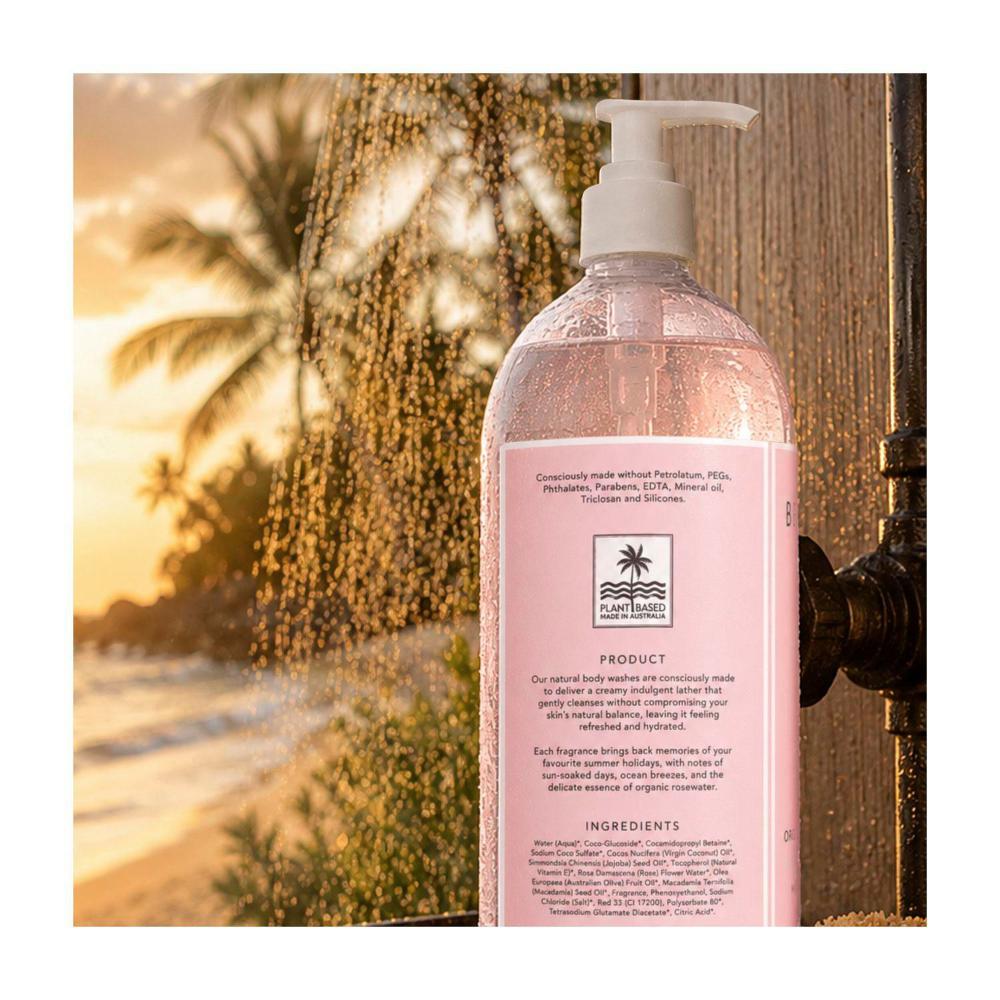 Beach Road Naturals Organic Rosewater Natural Body Wash - 1L