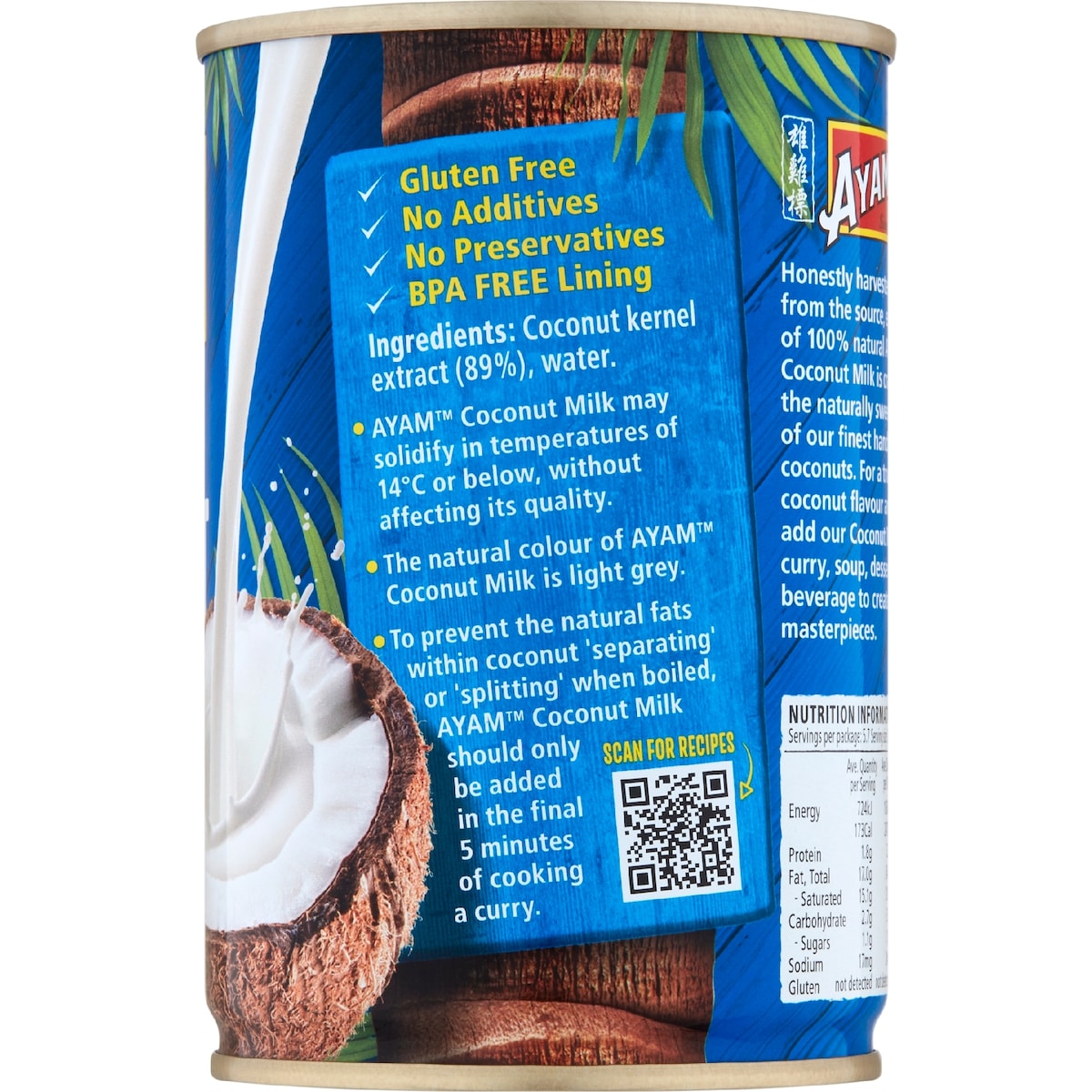 Ayam 100% Natural Coconut Milk 400ml
