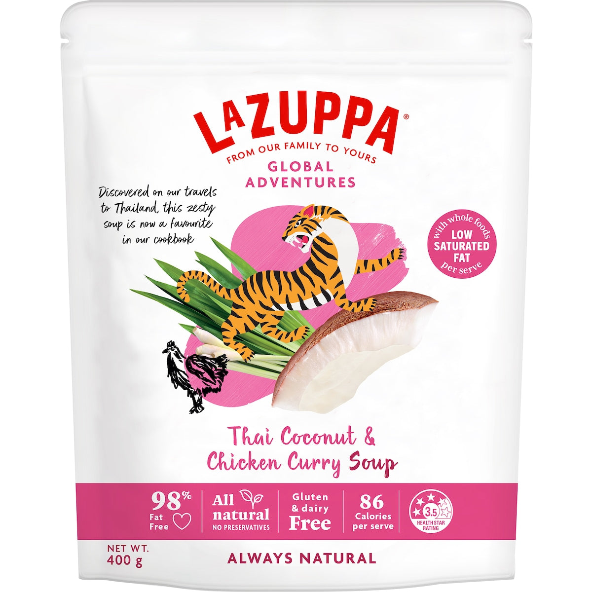 La Zuppa Soup Pouch Thai Coconut & Chicken Curry 400g