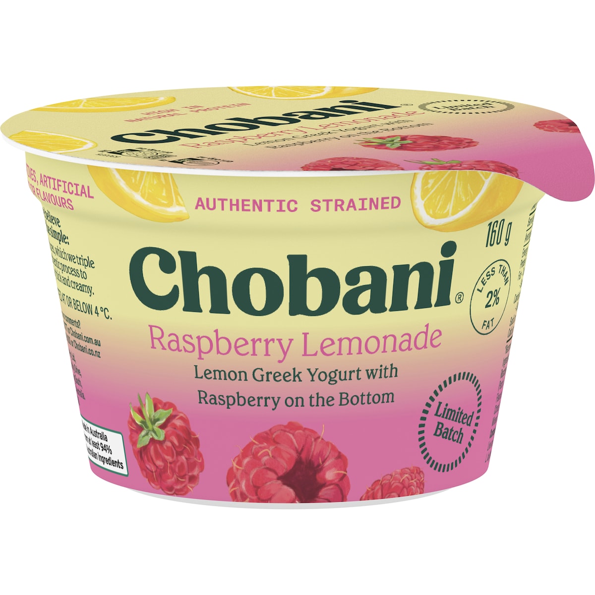 Chobani Raspberry Lemon Greek Yogurt 160g