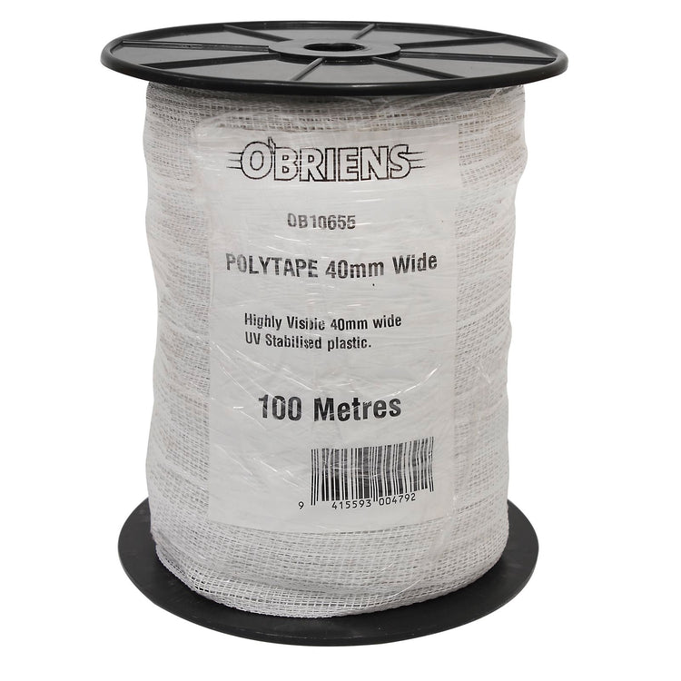 O'Briens Electric Fencing Polytape - 100m x 40mm