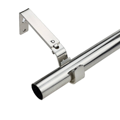 Pillar Curtain Rod Bracket - Brushed Chrome - 25mm & 32mm - 1 Pair
