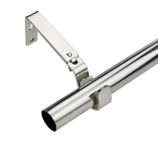 Pillar Brushed Chrome Adjustable Universal Curtain Rod Bracket 25 & 32mm