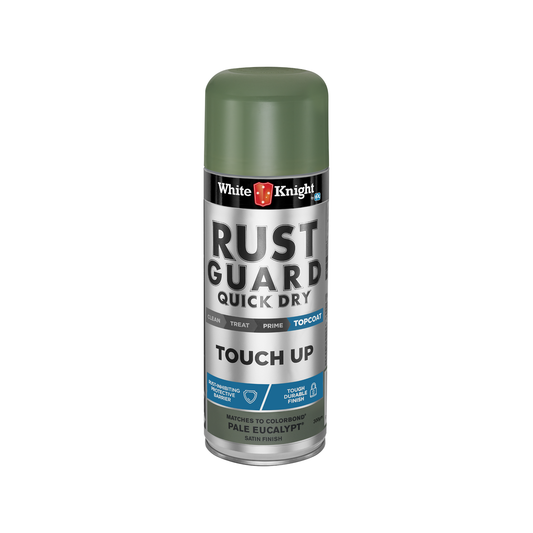 White Knight Rust Guard Quick Dry Touch Up Spray Paint - Pale Eucalypt Satin Finish 300g