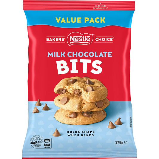 Nestle Bakers' Choice Milk Choc Bits Value Pack 375g