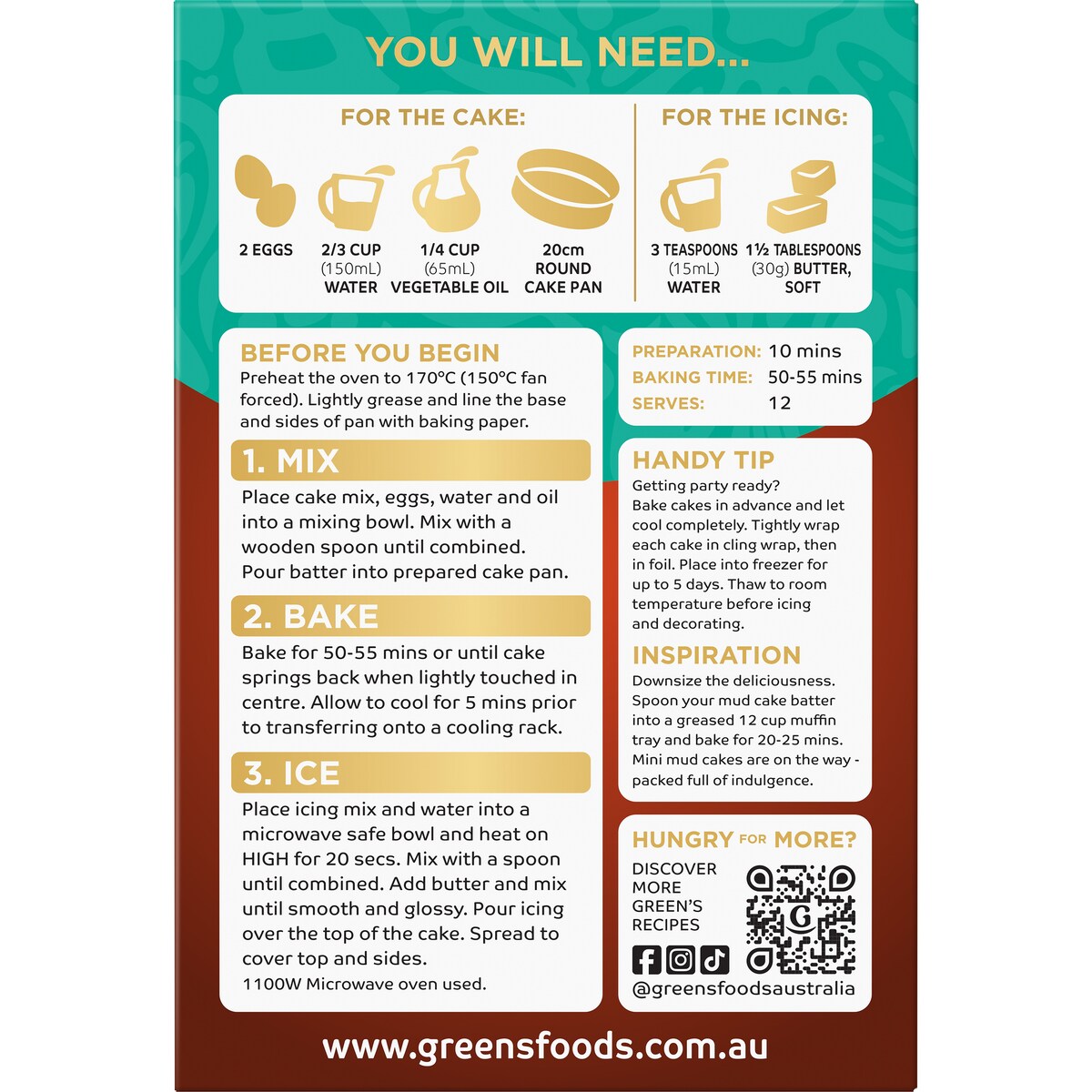 Green's Cake Mix Caramel Mud 600g