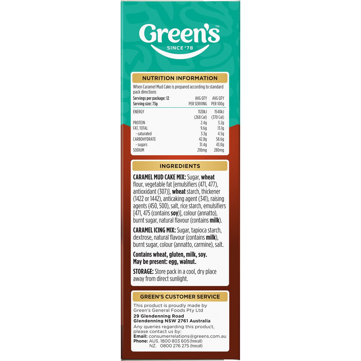 Green's Cake Mix Caramel Mud 600g