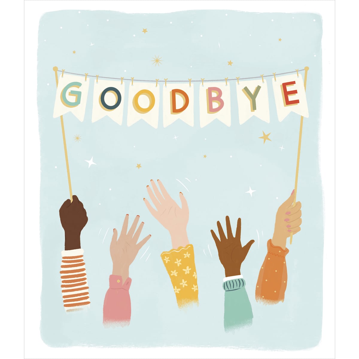 John Sands Greeting Card Goodbye Hands Each