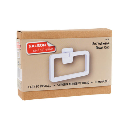 Naleon White Self Adhesive Towel Ring - 170 x 120mm